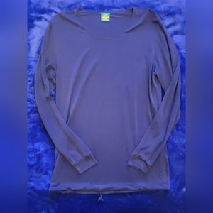 Cabela's Navy Soft Women's XL Long Sleeve Adjustable Bottom Hem Blouse Top Shirt